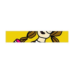 Girl With Popsicle Yellow Background Flano Scarf (mini) by snowwhitegirl