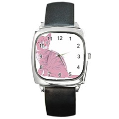 Pink Cat Square Metal Watch by snowwhitegirl