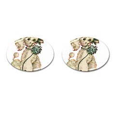 Retro Dog Cufflinks (oval) by snowwhitegirl