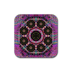 Decorative Candy With Soft Candle Light For Love Rubber Coaster (square)  by pepitasart