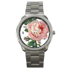 Pink Rose Sport Metal Watch by snowwhitegirl