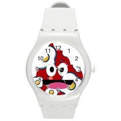 Egg Poo Round Plastic Sport Watch (m) by snowwhitegirl