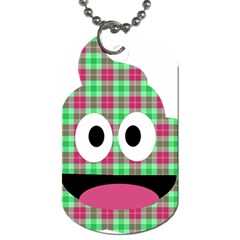 Green Plaid Poo Dog Tag (two Sides) by snowwhitegirl