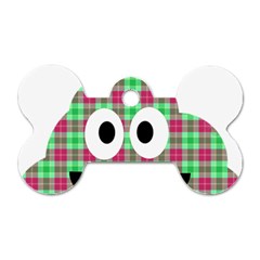 Green Plaid Poo Dog Tag Bone (one Side) by snowwhitegirl