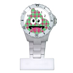 Green Plaid Poo Plastic Nurses Watch by snowwhitegirl