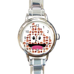 Pasta Poo Round Italian Charm Watch by snowwhitegirl