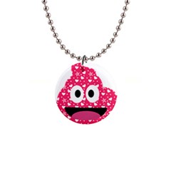 Hearts Poo Button Necklaces by snowwhitegirl