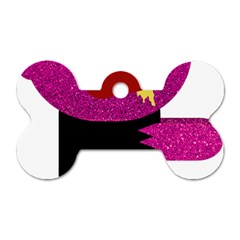 Pink Glitter Zombie Dog Tag Bone (one Side) by snowwhitegirl