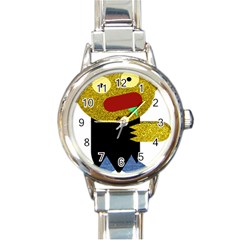 Golden Zombie Round Italian Charm Watch by snowwhitegirl