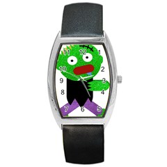 Green Glitter Zombie Barrel Style Metal Watch by snowwhitegirl