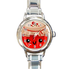 Kawaii Jam Jar Round Italian Charm Watch by snowwhitegirl