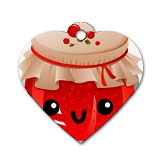 Kawaii Jam Jar Dog Tag Heart (two Sides) by snowwhitegirl