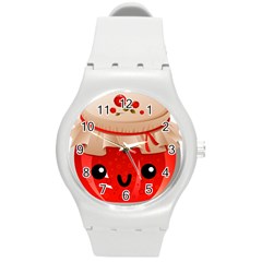 Kawaii Jam Jar Round Plastic Sport Watch (m) by snowwhitegirl