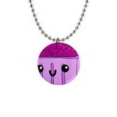 Purple Glitter Ice Cream Carton Button Necklaces