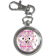 Pink Heart Pattern Cat Key Chain Watches by snowwhitegirl