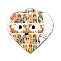 Victorian Girl Labels Cat Dog Tag Heart (two Sides) by snowwhitegirl