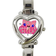 Kawaii Cat Hat Heart Italian Charm Watch by snowwhitegirl