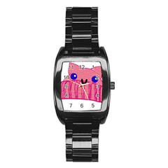 Kawaii Cat Hat Stainless Steel Barrel Watch by snowwhitegirl