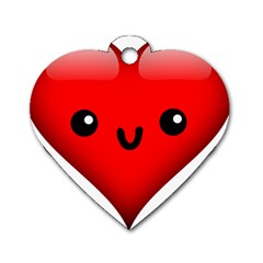 Kawaii Heart Dog Tag Heart (two Sides) by snowwhitegirl