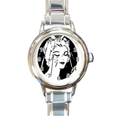 Bride Face Round Italian Charm Watch by snowwhitegirl