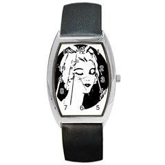 Bride Face Barrel Style Metal Watch by snowwhitegirl