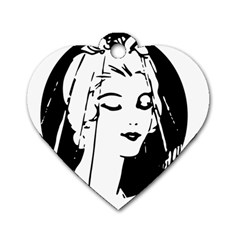 Bride Face Dog Tag Heart (two Sides) by snowwhitegirl