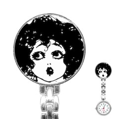 Little Girl Face Stainless Steel Nurses Watch by snowwhitegirl