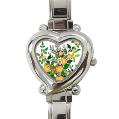 Peach Roses Heart Italian Charm Watch by snowwhitegirl