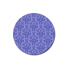 Victorian Blue Ornamental Rubber Coaster (round)  by snowwhitegirl