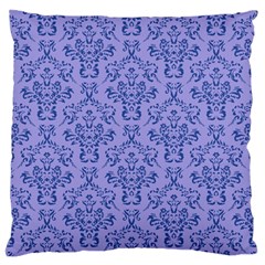 Victorian Blue Ornamental Large Flano Cushion Case (one Side) by snowwhitegirl