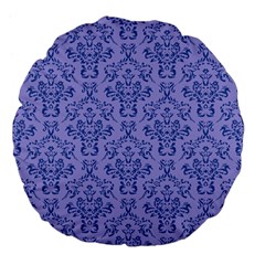 Victorian Blue Ornamental Large 18  Premium Flano Round Cushions by snowwhitegirl