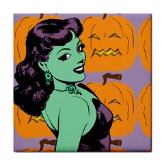 Zombie Retro Girl Tile Coasters