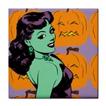 Zombie Retro Girl Tile Coasters Front