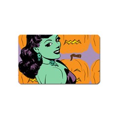 Zombie Retro Girl Magnet (name Card) by snowwhitegirl