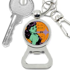 Zombie Retro Girl Bottle Opener Key Chains by snowwhitegirl