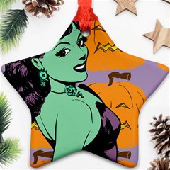 Zombie Retro Girl Star Ornament (two Sides)