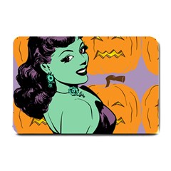 Zombie Retro Girl Small Doormat  by snowwhitegirl