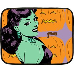 Zombie Retro Girl Fleece Blanket (mini) by snowwhitegirl