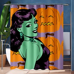 Zombie Retro Girl Shower Curtain 60  X 72  (medium)  by snowwhitegirl