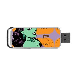 Zombie Retro Girl Portable Usb Flash (two Sides) by snowwhitegirl