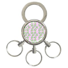 Green Alien Monster Pattern Pink 3-ring Key Chains by snowwhitegirl