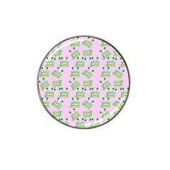 Green Alien Monster Pattern Pink Hat Clip Ball Marker by snowwhitegirl