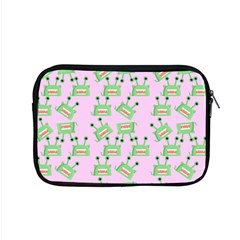 Green Alien Monster Pattern Pink Apple Macbook Pro 15  Zipper Case by snowwhitegirl