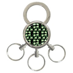 Green Alien Monster Pattern Black 3-ring Key Chains by snowwhitegirl