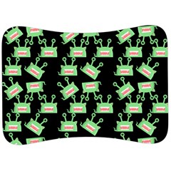 Green Alien Monster Pattern Black Velour Seat Head Rest Cushion by snowwhitegirl