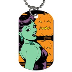 Zombie Retro Girl Black Dog Tag (two Sides) by snowwhitegirl