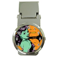 Zombie Retro Girl Black Money Clip Watches by snowwhitegirl