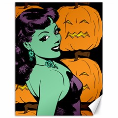 Zombie Retro Girl Black Canvas 18  X 24  by snowwhitegirl