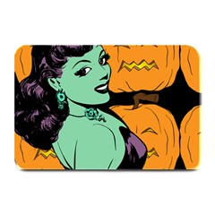 Zombie Retro Girl Black Plate Mats by snowwhitegirl