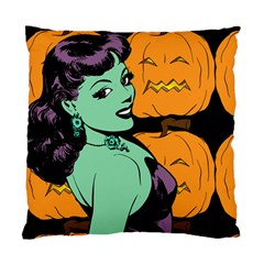 Zombie Retro Girl Black Standard Cushion Case (two Sides) by snowwhitegirl